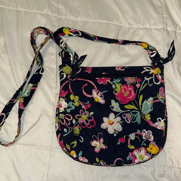 Vera Bradley Crossbody Navy with Floral & Butterfly Print Cross Body Bag - Picture 2 of 5